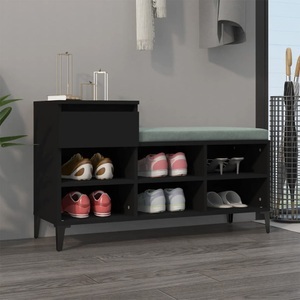vidaXL, vidaXL Schuhregal Schwarz 102x36x60 cm Holzwerkstoff