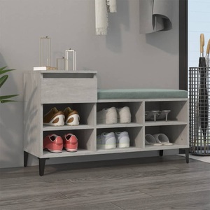 vidaXL, vidaXL Schuhregal Betongrau 102x36x60 cm Holzwerkstoff