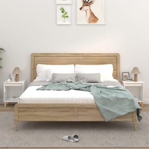 vidaXL, vidaXL Nachttische 2 Stk. Hochglanz-Weiß 40x35x50 cm, 
