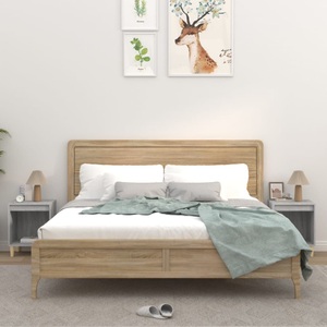 vidaXL, vidaXL Nachttische 2 Stk. Grau Sonoma 40x35x50 cm, vidaXL Nachttische 2 Stk. Grau Sonoma 40x35x50 cm