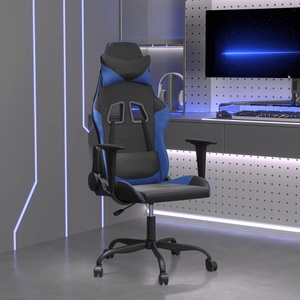 vidaXL, vidaXL Gaming-Stuhl Schwarz und Blau Kunstleder