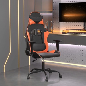 vidaXL, vidaXL Gaming-Stuhl Schwarz und Orange Kunstleder