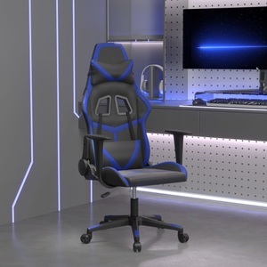 vidaXL, vidaXL Gaming-Stuhl Schwarz und Blau Kunstleder