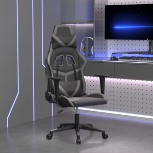 vidaXL, vidaXL Gaming-Stuhl Schwarz und Grau Kunstleder