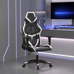 vidaXL, vidaXL Gaming-Stuhl Schwarz und Weiß Kunstleder