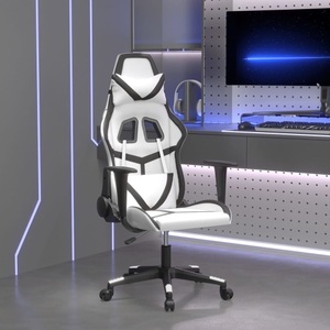 vidaXL, vidaXL Gaming-Stuhl Weiß und Schwarz Kunstleder