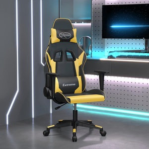 vidaXL, vidaXL Gaming-Stuhl Schwarz und Golden Kunstleder