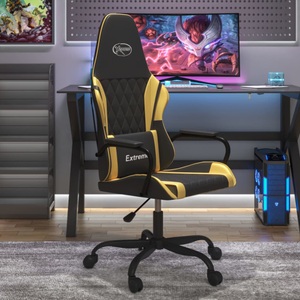 vidaXL, vidaXL Gaming-Stuhl Schwarz und Golden Kunstleder, vidaXL Gaming-Stuhl Schwarz und Golden Kunstleder