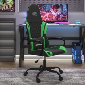 vidaXL, vidaXL Gaming-Stuhl Schwarz und Grün Kunstleder