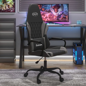 vidaXL, vidaXL Gaming-Stuhl Schwarz und Grau Kunstleder, vidaXL Gaming-Stuhl Schwarz und Grau Kunstleder