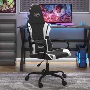 vidaXL, vidaXL Gaming-Stuhl Schwarz und Weiß Kunstleder