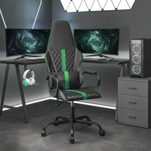 vidaXL, vidaXL Gaming-Stuhl Schwarz und Grün Kunstleder