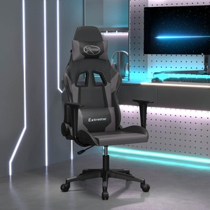 vidaXL, vidaXL Gaming-Stuhl Schwarz und Grau Kunstleder