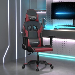 vidaXL, vidaXL Gaming-Stuhl Schwarz und Weinrot Kunstleder