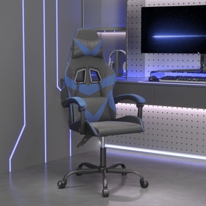 vidaXL, vidaXL Gaming-Stuhl Schwarz und Blau Kunstleder