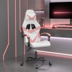 vidaXL, vidaXL Gaming-Stuhl Weiß und Rosa Kunstleder