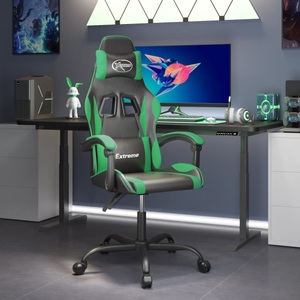 vidaXL, vidaXL Gaming-Stuhl Schwarz und Grün Kunstleder, 