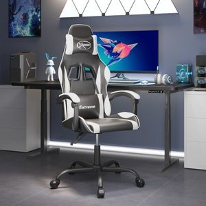 vidaXL, vidaXL Gaming-Stuhl Schwarz und Weiß Kunstleder