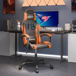 vidaXL, vidaXL Gaming-Stuhl Schwarz und Orange Kunstleder, 
