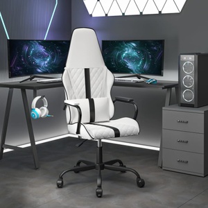 vidaXL, vidaXL Gaming-Stuhl Weiß und Schwarz Kunstleder