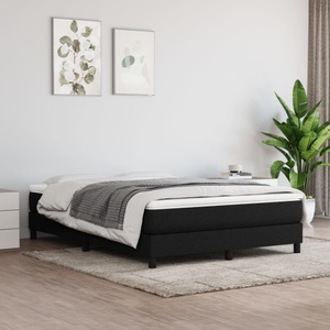 vidaXL, vidaXL Boxspringbett Schwarz 140x200 cm Stoff, vidaXL Bettgestell ohne Matratze Schwarz 140x200 cm Stoff