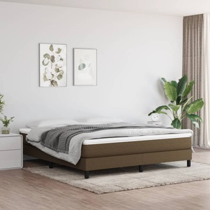 vidaXL, vidaXL Boxspringbett Dunkelbraun 180x200 cm Stoff, vidaXL Bettgestell ohne Matratze Dunkelbraun 180x200 cm Stoff