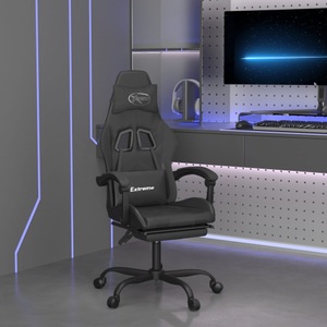 vidaXL, vidaXL Gaming-Stuhl mit Fußstütze Schwarz Kunstleder