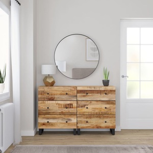 vidaXL, vidaXL Sideboards 2 Stk. 60x33x75 cm Raues Mangoholz
