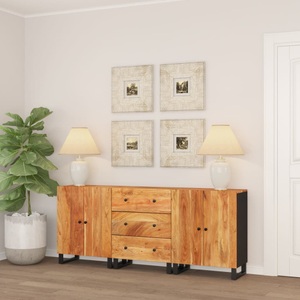 vidaXL, vidaXL 3-tlg. Sideboards Massivholz Akazie, vidaXL Sideboards 3 Stk. Massivholz Akazie