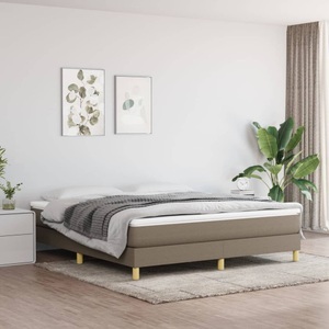 vidaXL, vidaXL Boxspringbett Taupe 160x200 cm Stoff, vidaXL Bettgestell ohne Matratze Taupe 160x200 cm Stoff