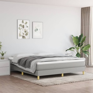 vidaXL, vidaXL Boxspringbett Hellgrau 180x200 cm Stoff