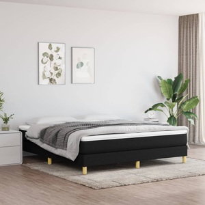 vidaXL Boxspringbett Schwarz 180x200 cm Stoff