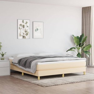 vidaXL, vidaXL Boxspringbett Creme 180x200 cm Stoff