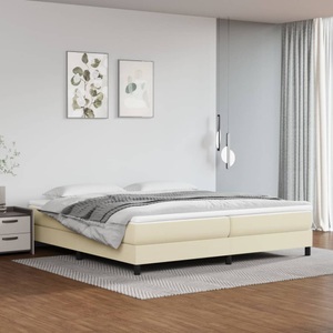 vidaXL, vidaXL Boxspringbett Creme 200x200 cm Kunstleder