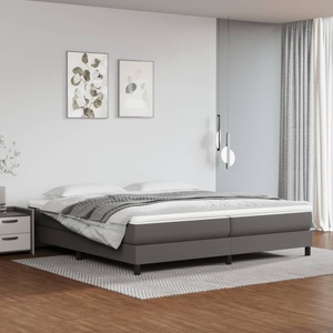 vidaXL Boxspringbett Grau 200x200 cm Kunstleder