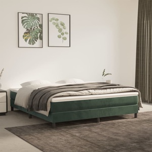 vidaXL, vidaXL Boxspringbett Dunkelgrün 180x200 cm Samt, vidaXL Bettgestell ohne Matratze Dunkelgrün 180x200 cm Samt
