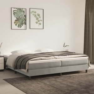 vidaXL, vidaXL Boxspringbett Hellgrau 200x200 cm Samt
