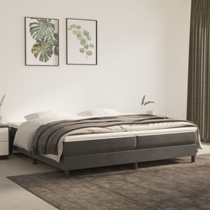 vidaXL, vidaXL Boxspringbett Dunkelgrau 200x200 cm Samt