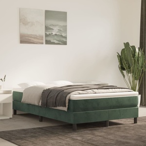 vidaXL, vidaXL Boxspringbett Dunkelgrün 120x200 cm Samt, vidaXL Bettgestell ohne Matratze Dunkelgrün 120x200 cm Samt
