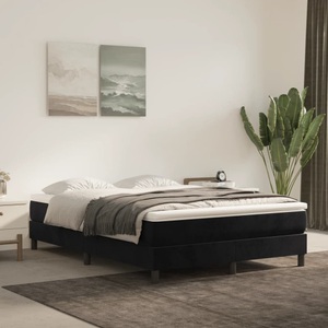 vidaXL, vidaXL Boxspringbett Schwarz 140x200 cm Samt, vidaXL Bettgestell ohne Matratze Schwarz 140x200 cm Samt