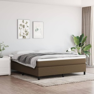 vidaXL, vidaXL Boxspringbett Dunkelbraun 180x200 cm Stoff, vidaXL Bettgestell ohne Matratze Dunkelbraun 180x200 cm Stoff