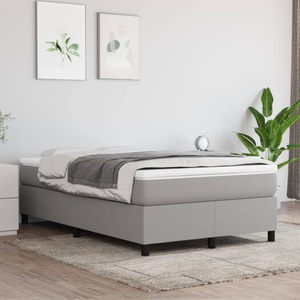 vidaXL, vidaXL Boxspringbett Hellgrau 120x200 cm Stoff