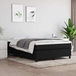 vidaXL, vidaXL Boxspringbett Schwarz 140x200 cm Stoff, vidaXL Bettgestell ohne Matratze Schwarz 140x200 cm Stoff
