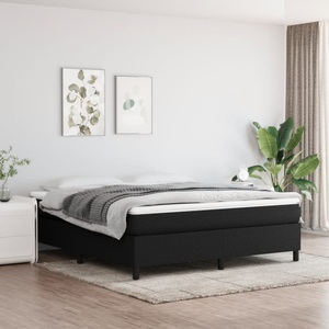 vidaXL, vidaXL Boxspringbett Schwarz 160x200 cm Stoff, vidaXL Bettgestell ohne Matratze Schwarz 160x200 cm Stoff