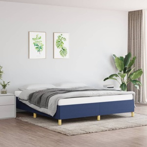 vidaXL, vidaXL Boxspringbett Blau 180x200 cm Stoff, vidaXL Bettgestell ohne Matratze Blau 180x200 cm Stoff