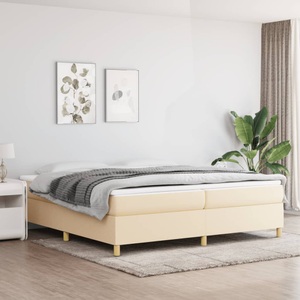 vidaXL, vidaXL Boxspringbett Creme 200x200 cm Stoff
