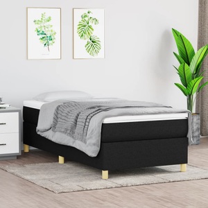 vidaXL, vidaXL Boxspringbett Schwarz 100x200 cm Stoff
