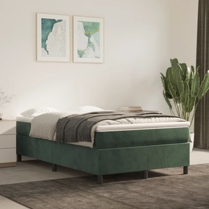 vidaXL, vidaXL Boxspringbett Dunkelgrün 120x200 cm Samt, vidaXL Bettgestell ohne Matratze Dunkelgrün 120x200 cm Samt