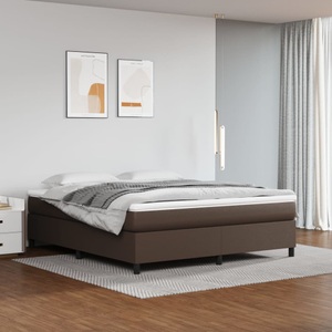 vidaXL, vidaXL Boxspringbett Braun 180x200 cm Kunstleder, vidaXL Bettgestell Braun 180x200 cm Kunstleder