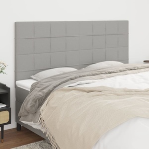 vidaXL, vidaXL Kopfteile 4 Stk. Hellgrau 100x5x78/88 cm Stoff, vidaXL Kopfteile 4 Stk. Hellgrau 100x5x78/88 cm Stoff